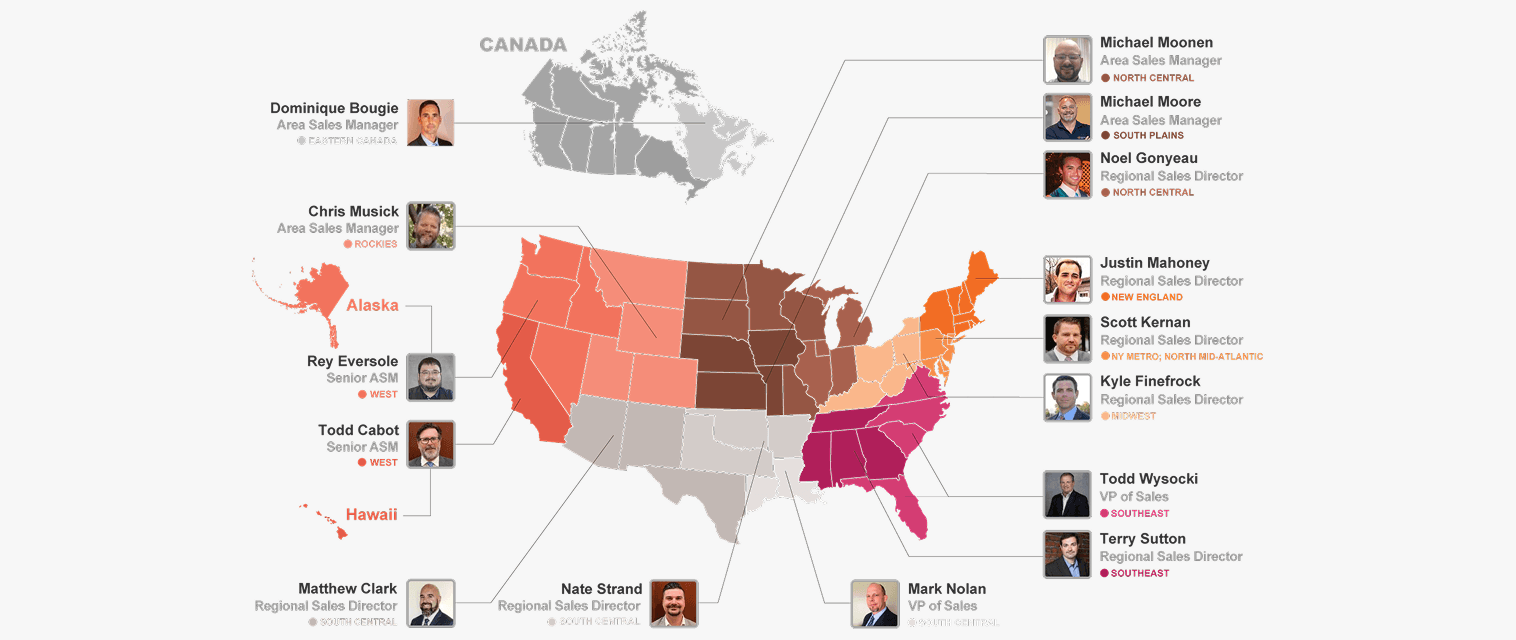 North American Sales Region Map