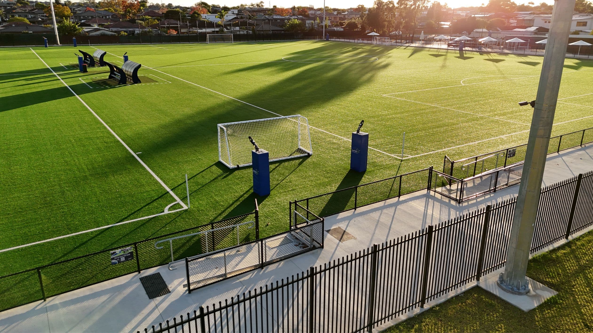 Endeavour Sports Park, sunny day, birdeye view