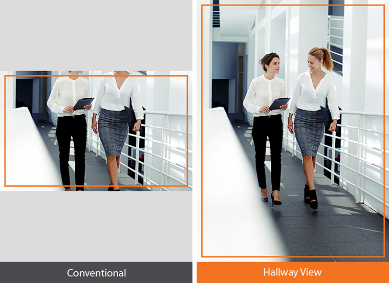 Hallway View for monitoring vertical shaped areas Hallway View for monitoring vertical shaped areas